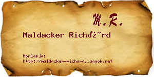 Maldacker Richárd névjegykártya